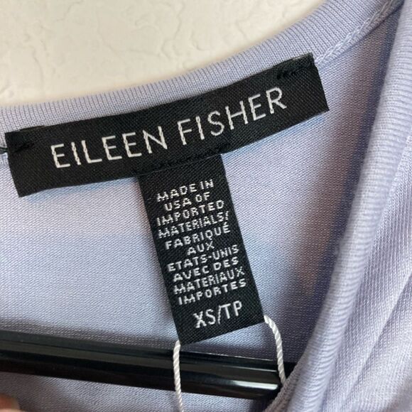 Eileen Fisher NWT periwinkle stretchy tunic side vents Runs big - Picture 3 of 10
